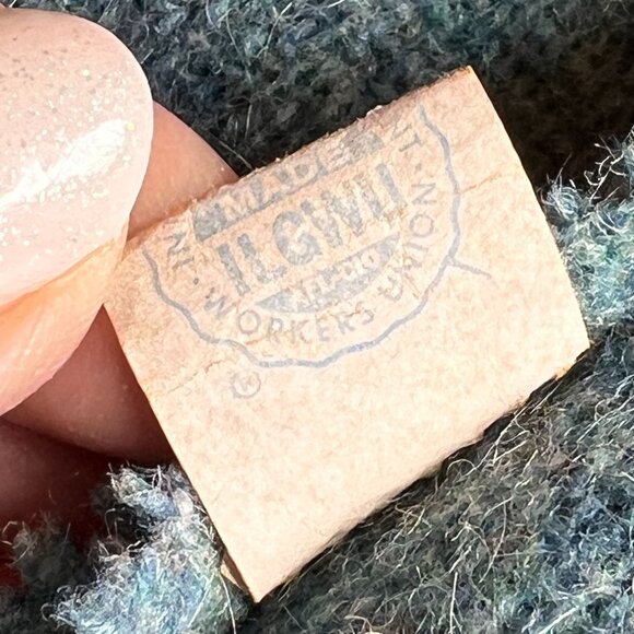 Vtg Koret Of California Wool Skirt Green Blue Teal Belt Size 9/10 Union Made - Picture 11 of 16